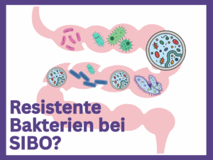 Biofilm-Lösung-bei-SIBO, grafische Darstellung Darm mit Bakterien