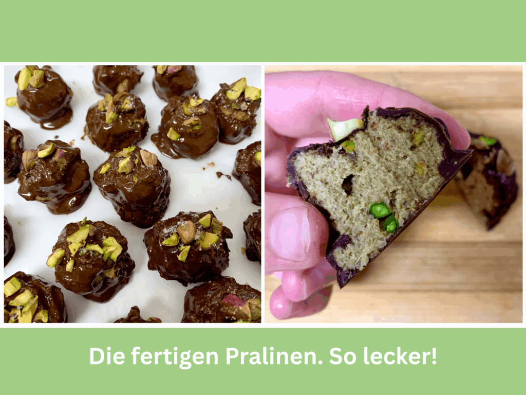 Pistazien-Dattel-Pralinen fertig