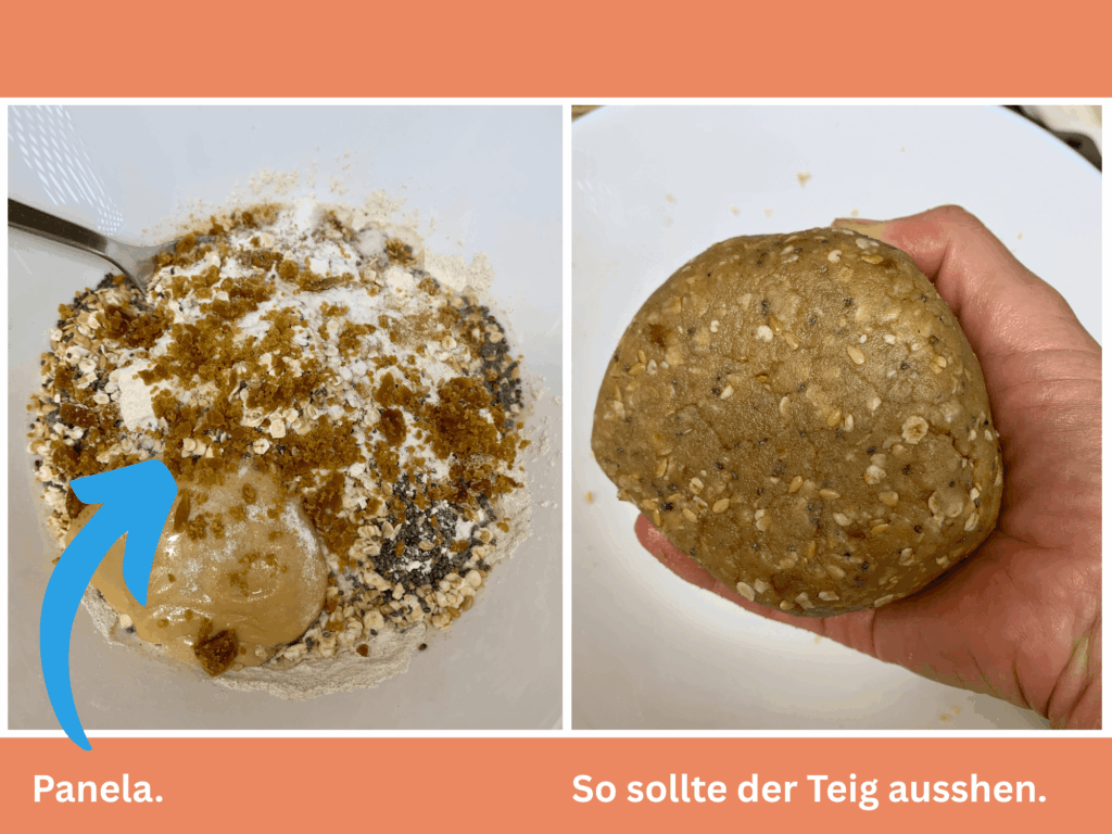 Zutaten und Teig für die Kekse